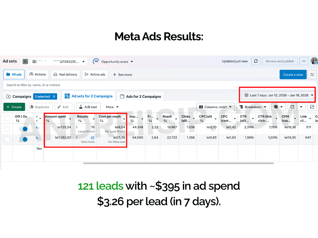 Meta Ads client campaign result 2