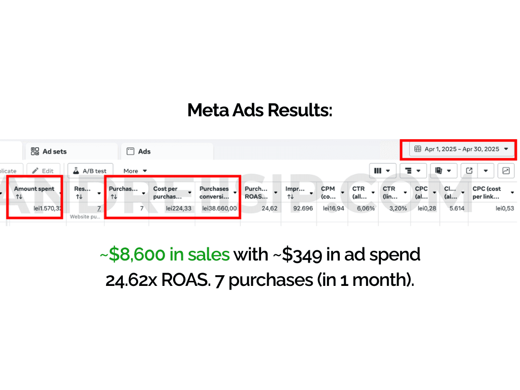 Meta Ads client campaign result 5