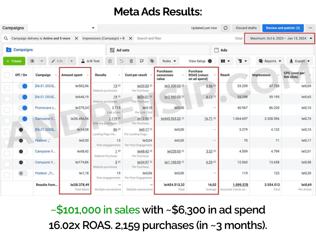 Meta Ads client campaign result 7